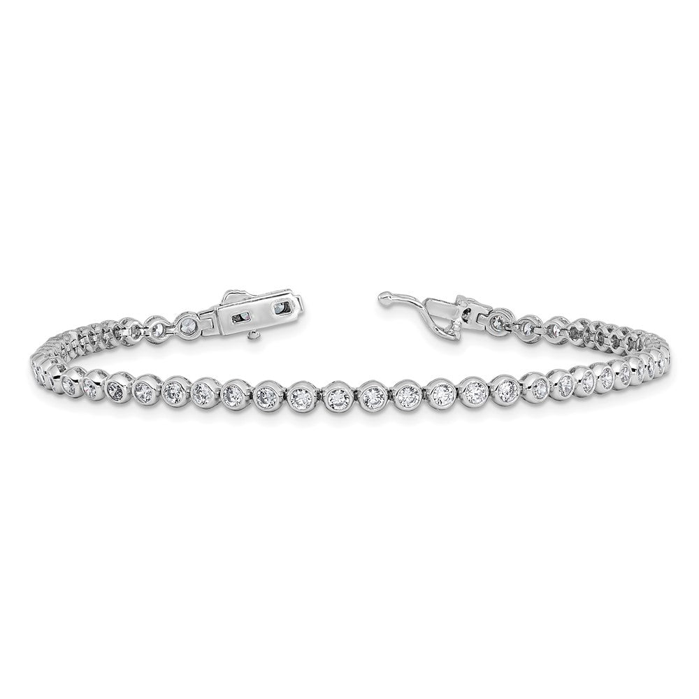 Buy Stylish 8-Inch Rhodium-Plated Sterling Silver Bracelet with 55 CZ Stones