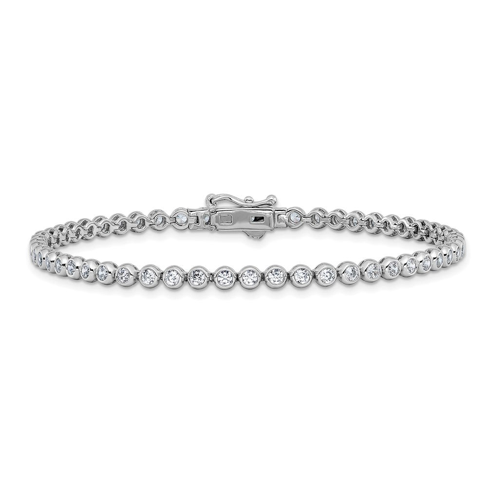 Shop Stylish Rhodium-Plated 2.5mm CZ Bracelet - 8 Inch, 55 Stones, Affordable Luxury