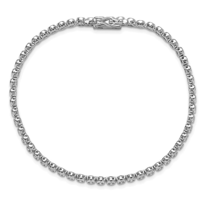 Shop Stylish Rhodium-Plated 2.5mm CZ Bracelet - 8 Inch, 55 Stones, Affordable Luxury-4