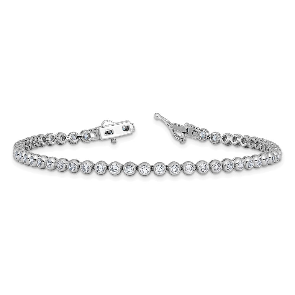 Shop Stylish Rhodium-Plated 2.5mm CZ Bracelet - 8 Inch, 55 Stones, Affordable Luxury