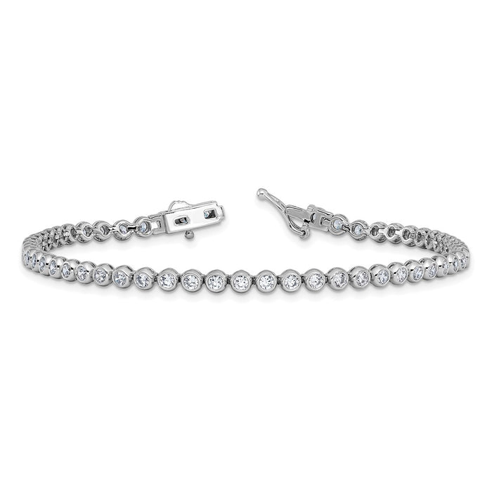 Shop Stylish Rhodium-Plated 2.5mm CZ Bracelet - 8 Inch, 55 Stones, Affordable Luxury-5