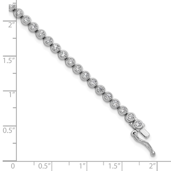 Shop Stylish Rhodium-Plated 2.5mm CZ Bracelet - 8 Inch, 55 Stones, Affordable Luxury-6