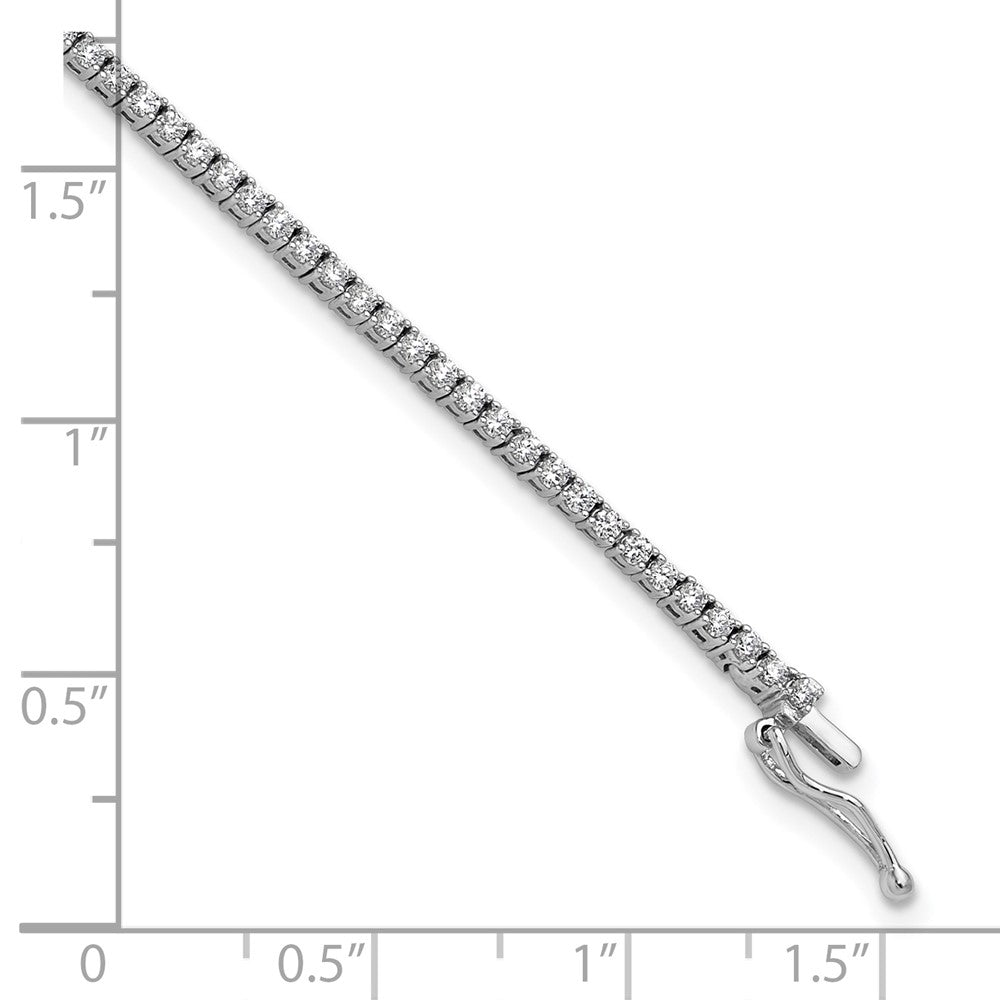 Shop Stylish Sterling Silver Bracelet - 1.5mm Rhodium-Plated, 109 CZ Stones