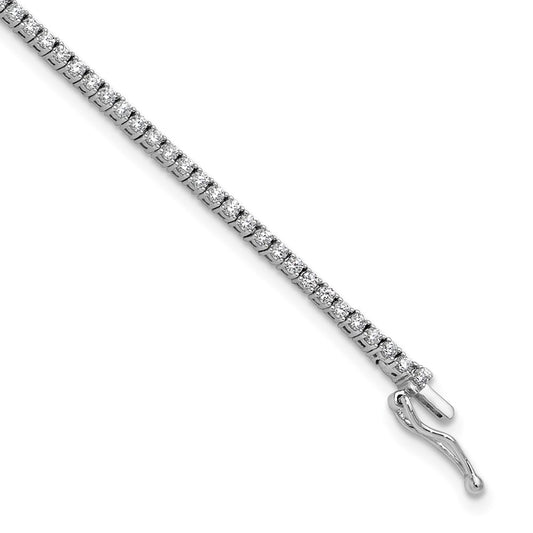 Shop Stylish Rhodium-Plated Sterling Silver Bracelet - 1.5mm, 7 Inch, 95 CZs