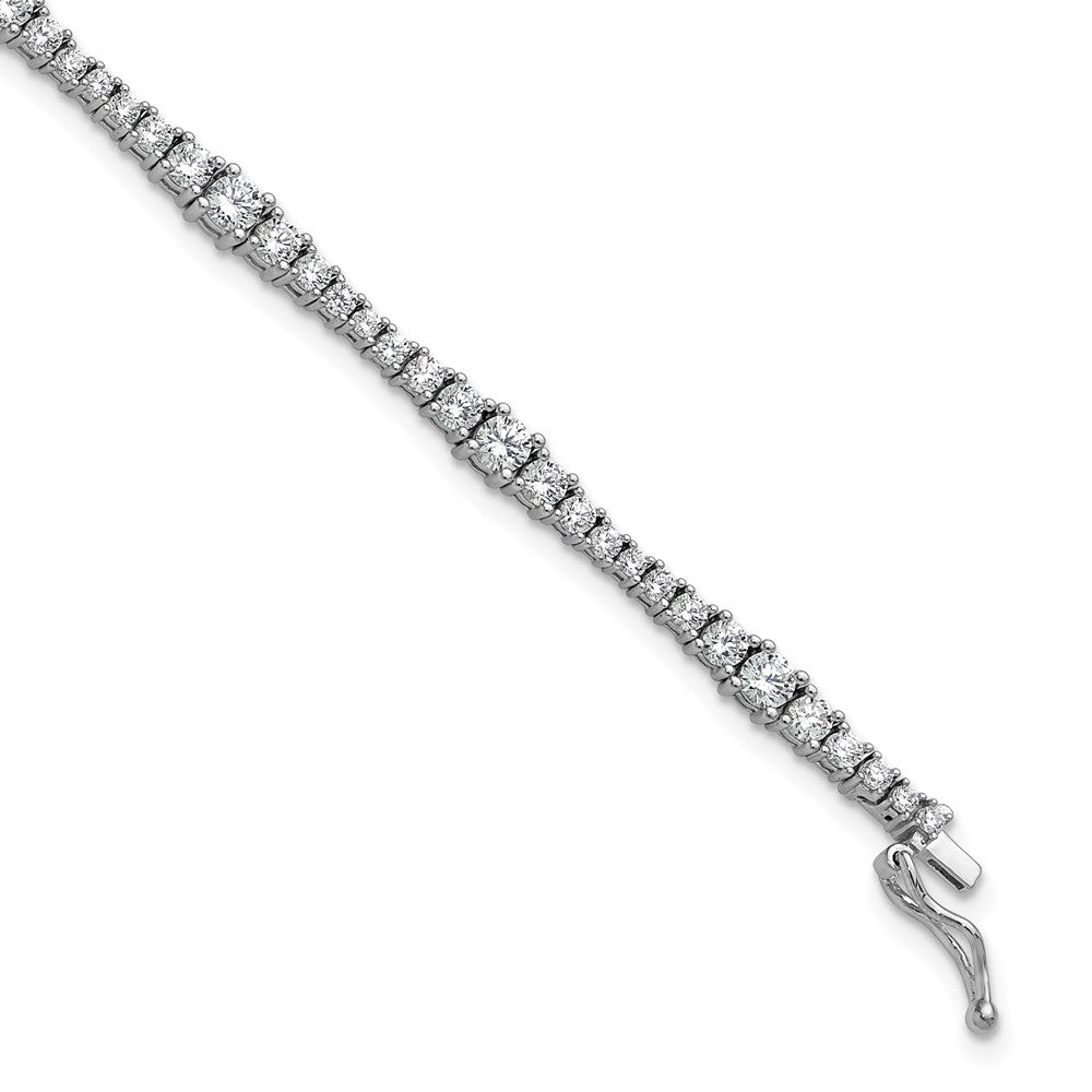 Buy Stylish Rhodium-Plated Sterling Silver Bracelet with 79 CZ Stones, 7"