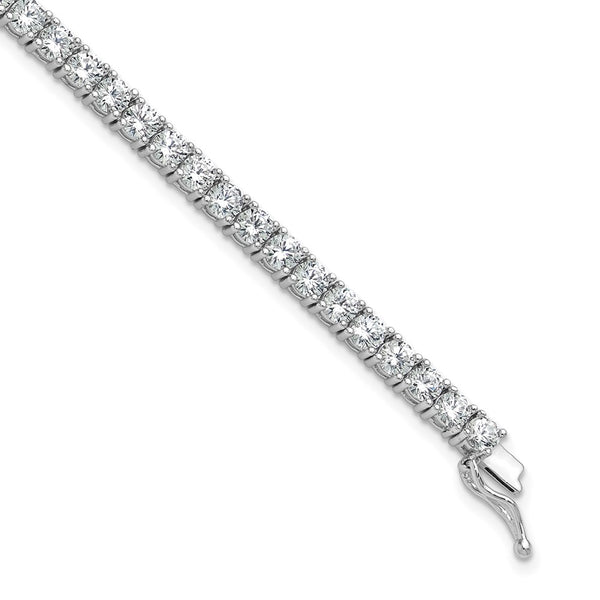 Rhodium-Plated Sterling Silver Bracelet with 48 CZ Stones
