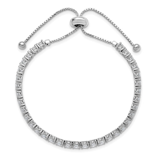 Buy Stylish Sterling Shimmer Adjustable Bracelet, 3.5mm Rhodium-Plated Silver