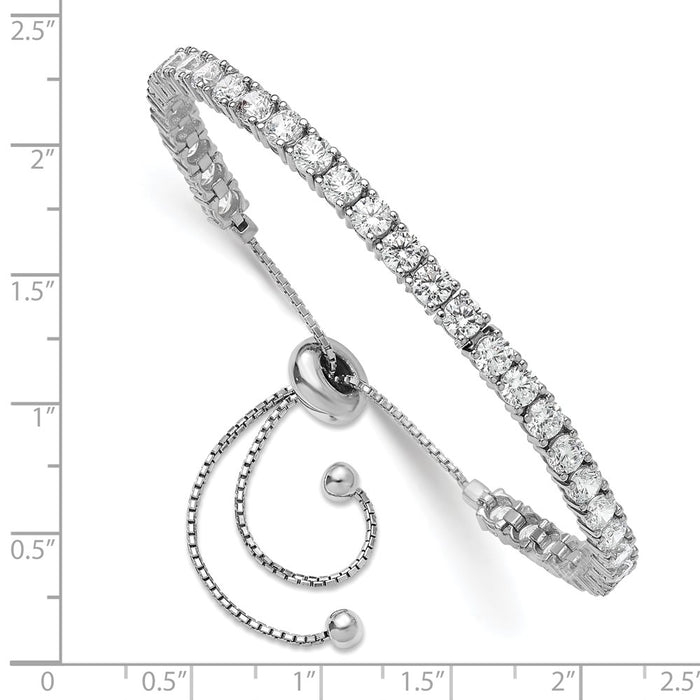 Buy Stylish Sterling Shimmer Adjustable Bracelet, 3.5mm Rhodium-Plated Silver-3