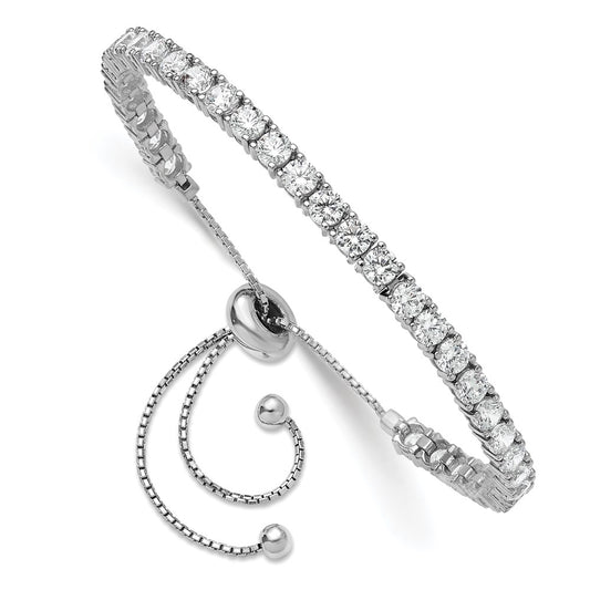 Buy Stylish Sterling Shimmer Adjustable Bracelet, 3.5mm Rhodium-Plated Silver