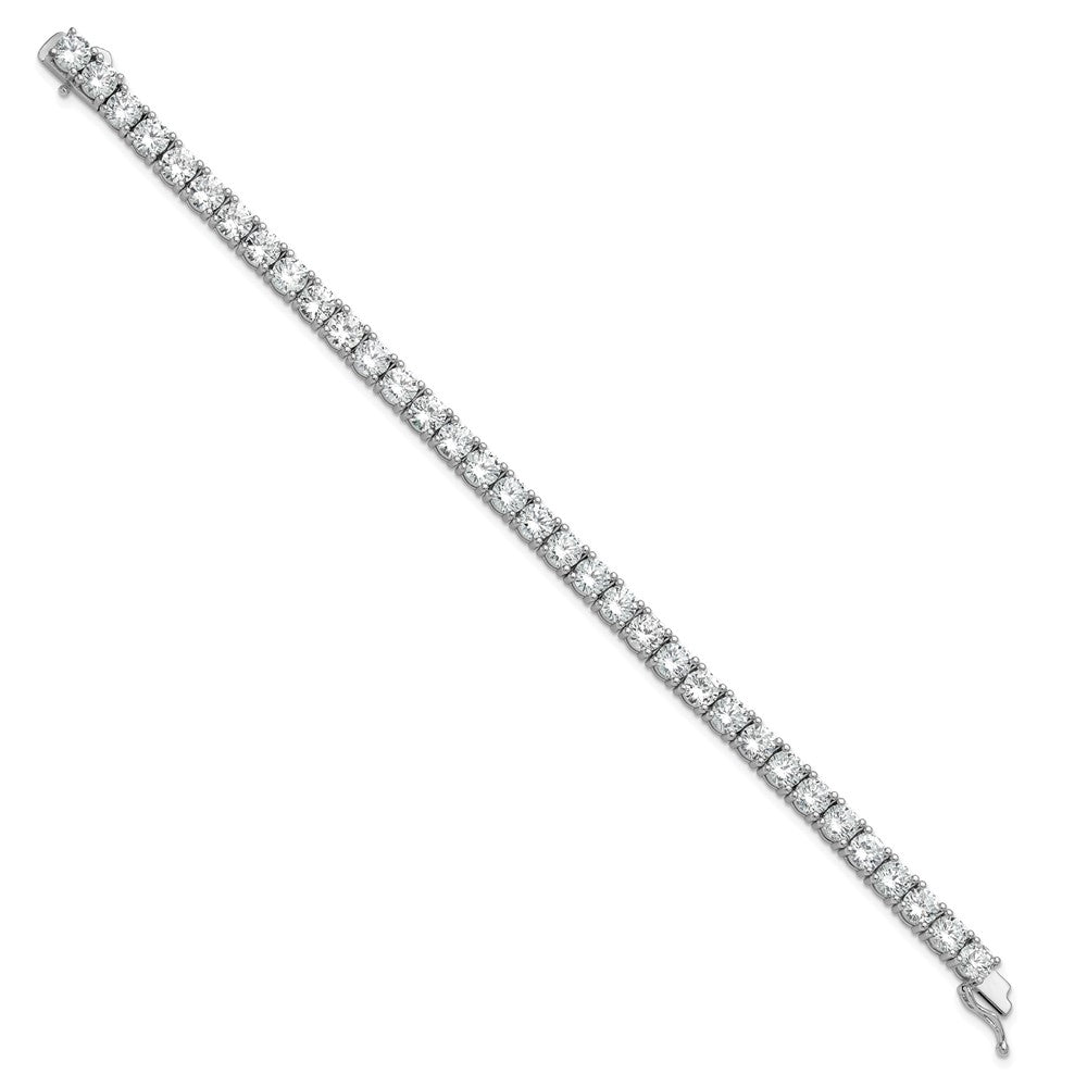 High-Quality Sterling Shimmer Rhodium-Plated 5mm CZ Bracelet - Affordable 7 Inch Design