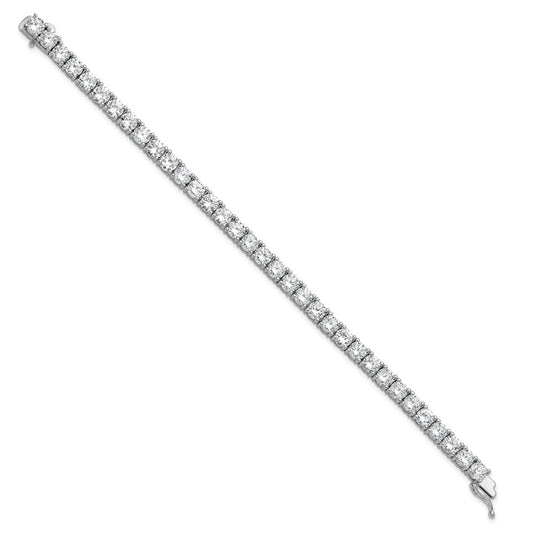 High-Quality Sterling Shimmer Rhodium-Plated 5mm CZ Bracelet - Affordable 7 Inch Design