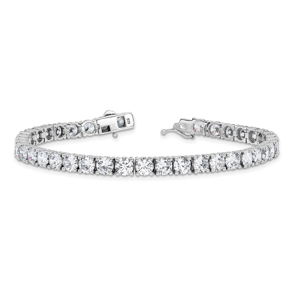 High-Quality Sterling Shimmer Rhodium-Plated 5mm CZ Bracelet - Affordable 7 Inch Design