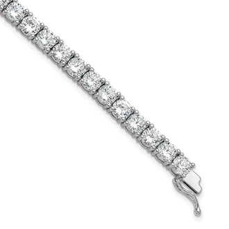 High-Quality Sterling Shimmer Rhodium-Plated 5mm CZ Bracelet - Affordable 7 Inch Design