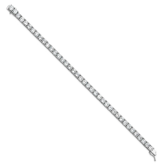 Buy Stylish 8-Inch Rhodium-Plated Sterling Silver Bracelet with CZ Stones