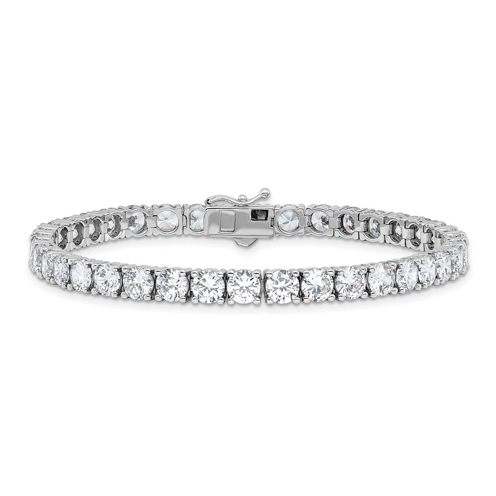 Buy Stylish 8-Inch Rhodium-Plated Sterling Silver Bracelet with CZ Stones