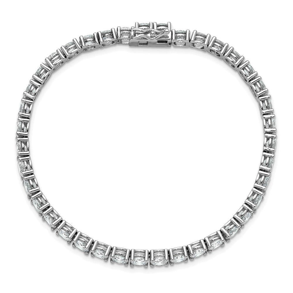 Buy Stylish 8-Inch Rhodium-Plated Sterling Silver Bracelet with CZ Stones