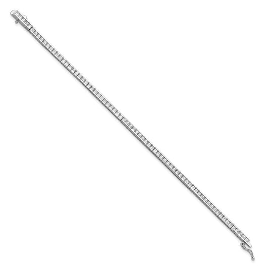 Buy Stylish Rhodium-Plated Sterling Silver CZ Bracelet - 7 Inch, 74 Stones
