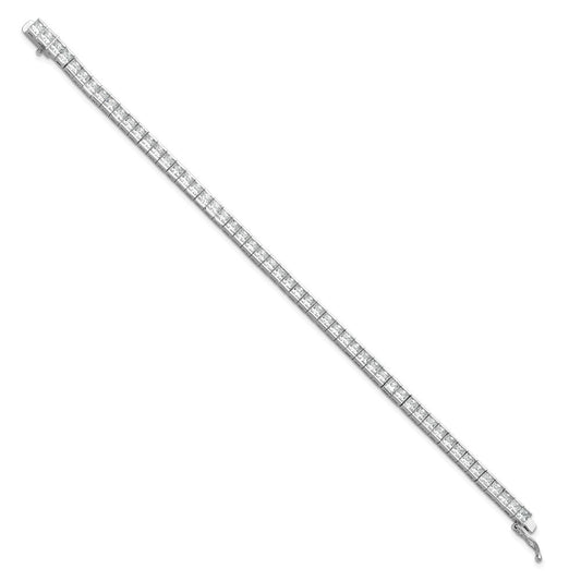 Exclusive 7-Inch Rhodium-Plated Sterling Silver CZ Bracelet - Stylish 3mm Stones