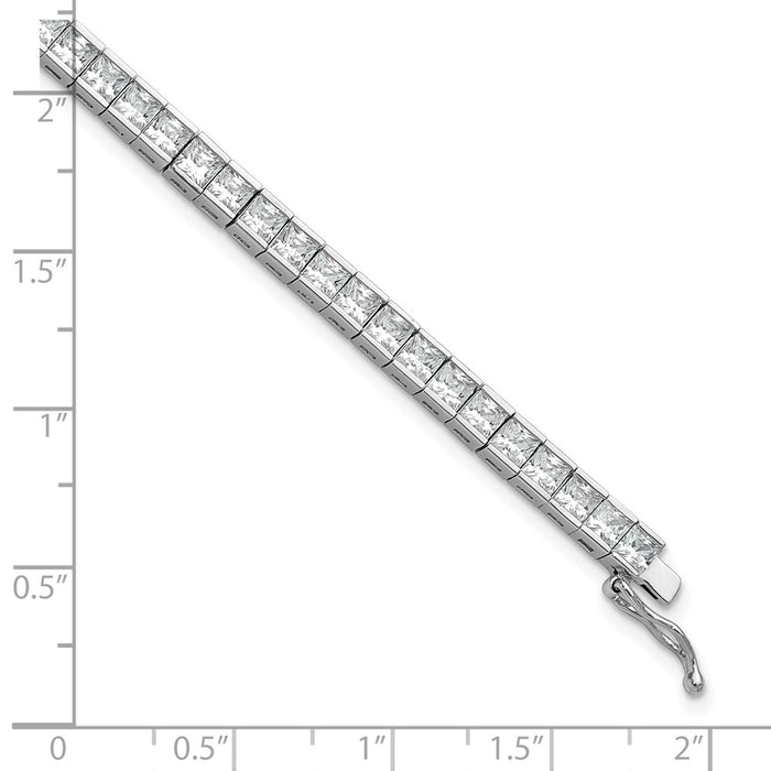 Exclusive 7-Inch Rhodium-Plated Sterling Silver CZ Bracelet - Stylish 3mm Stones-6