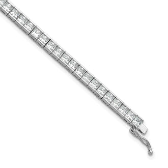 Exclusive 7-Inch Rhodium-Plated Sterling Silver CZ Bracelet - Stylish 3mm Stones