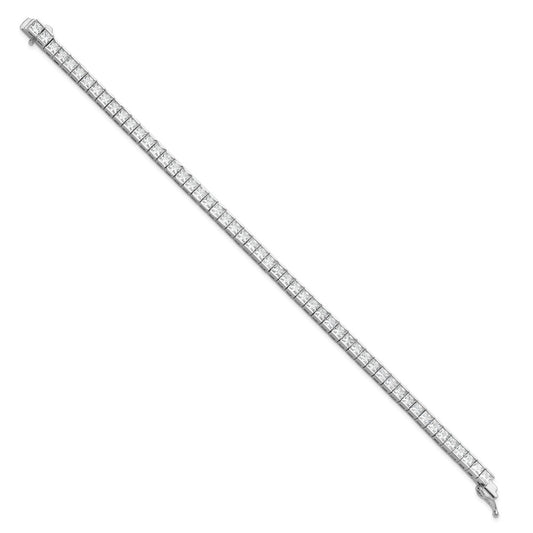 Shop Stylish Rhodium-Plated Sterling Silver Square CZ Bracelet - 8 Inches
