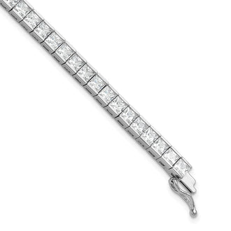 Shop Stylish Rhodium-Plated Sterling Silver Square CZ Bracelet - 8 Inches