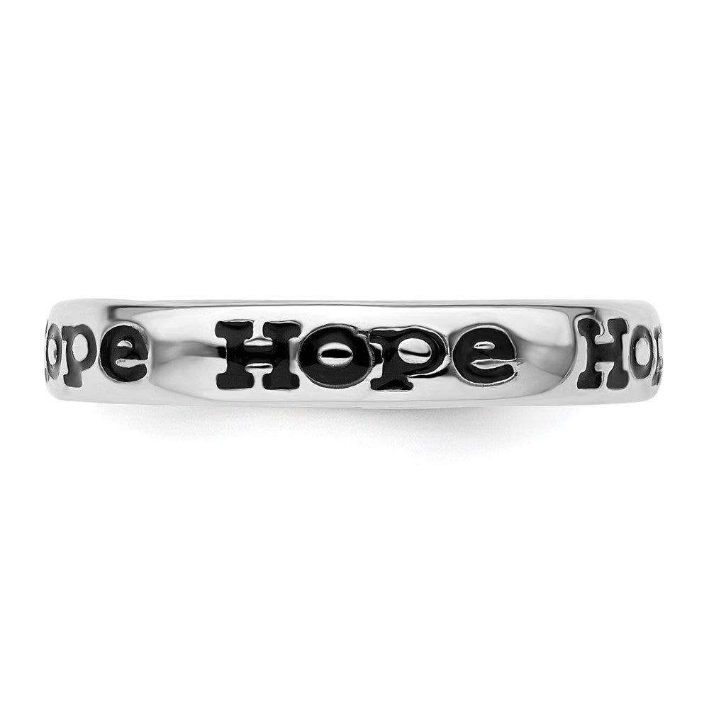 Shop Stylish Polished Enameled Hope Ring in Sterling Silver - Stackable Expressions