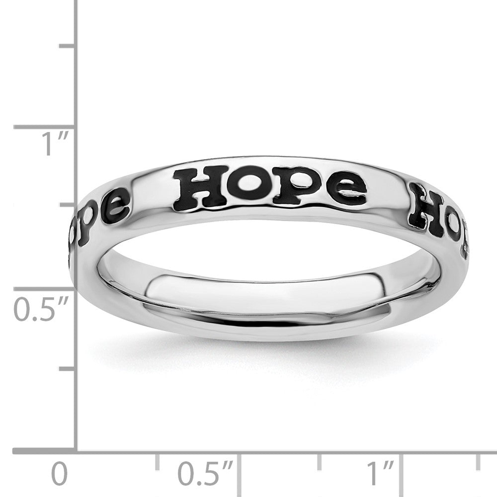 Shop Stylish Polished Enameled Hope Ring in Sterling Silver - Stackable Expressions