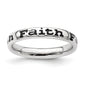 Exclusive Polished Enameled Faith Ring in Sterling Silver | Stylish Stackable Design-1