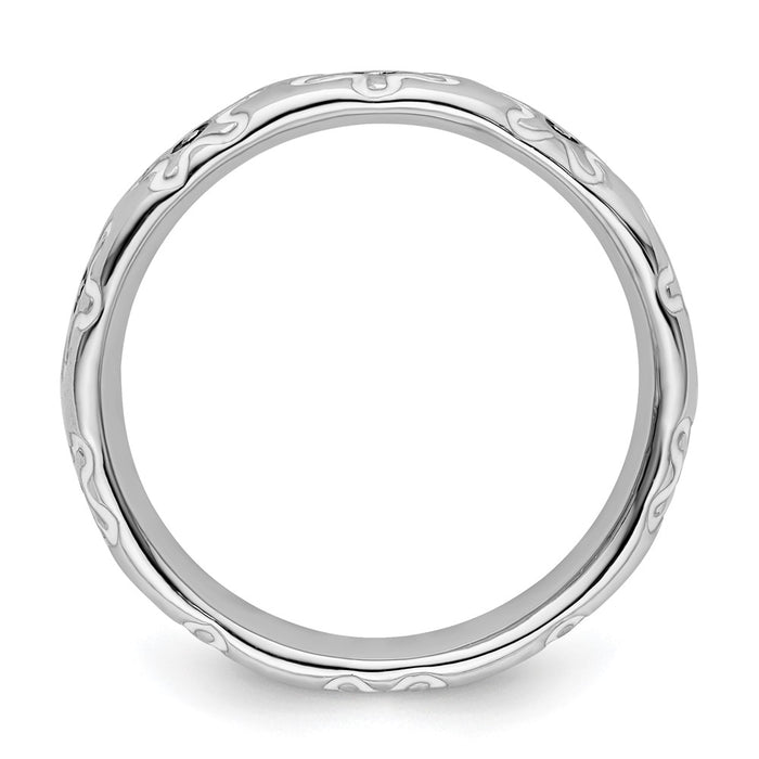 Shop Stylish Polished Enameled Flower Ring in Sterling Silver - 14K Gold Accent-2