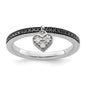 High-Quality Sterling Silver Stackable Heart Ring with Diamonds - Stylish Value!-1