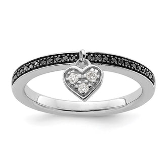 High-Quality Sterling Silver Stackable Heart Ring with Diamonds - Stylish Value!