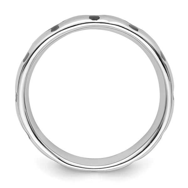 Polished Enameled Cross Ring in Sterling Silver - 14K