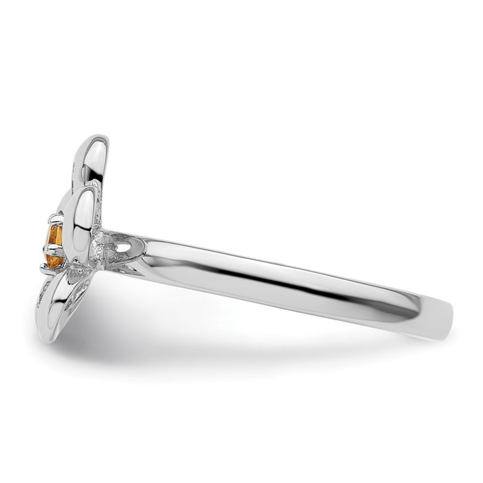 Buy Stylish Polished Citrine Flower Ring in Sterling Silver - 14K Gold, Affordable!-3