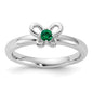 Buy Stylish Sterling Silver Stackable Expressions Ring with Emerald Stone-1