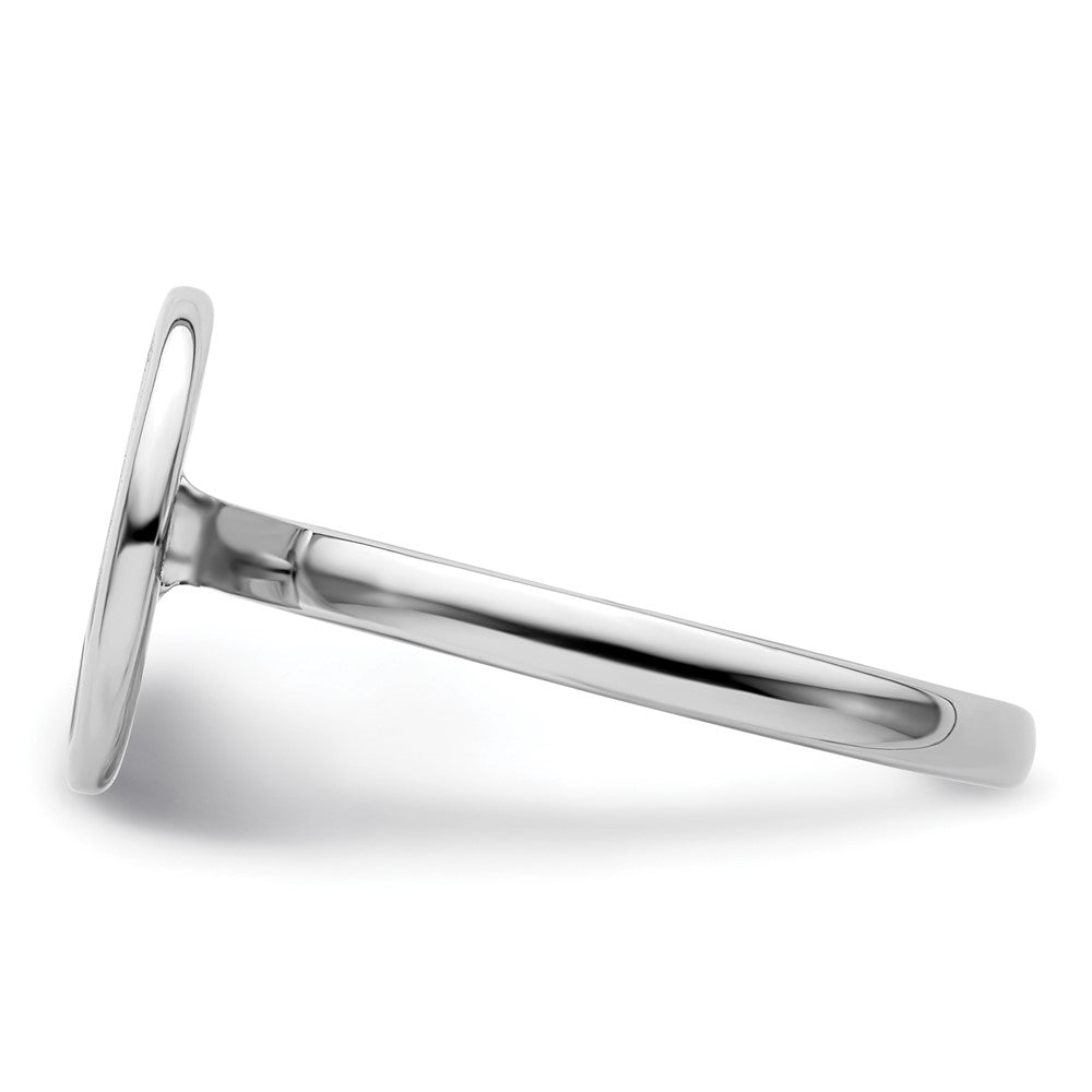 High-Quality Sterling Silver Stackable Peace Sign Ring | Stylish Black Enamel Finish