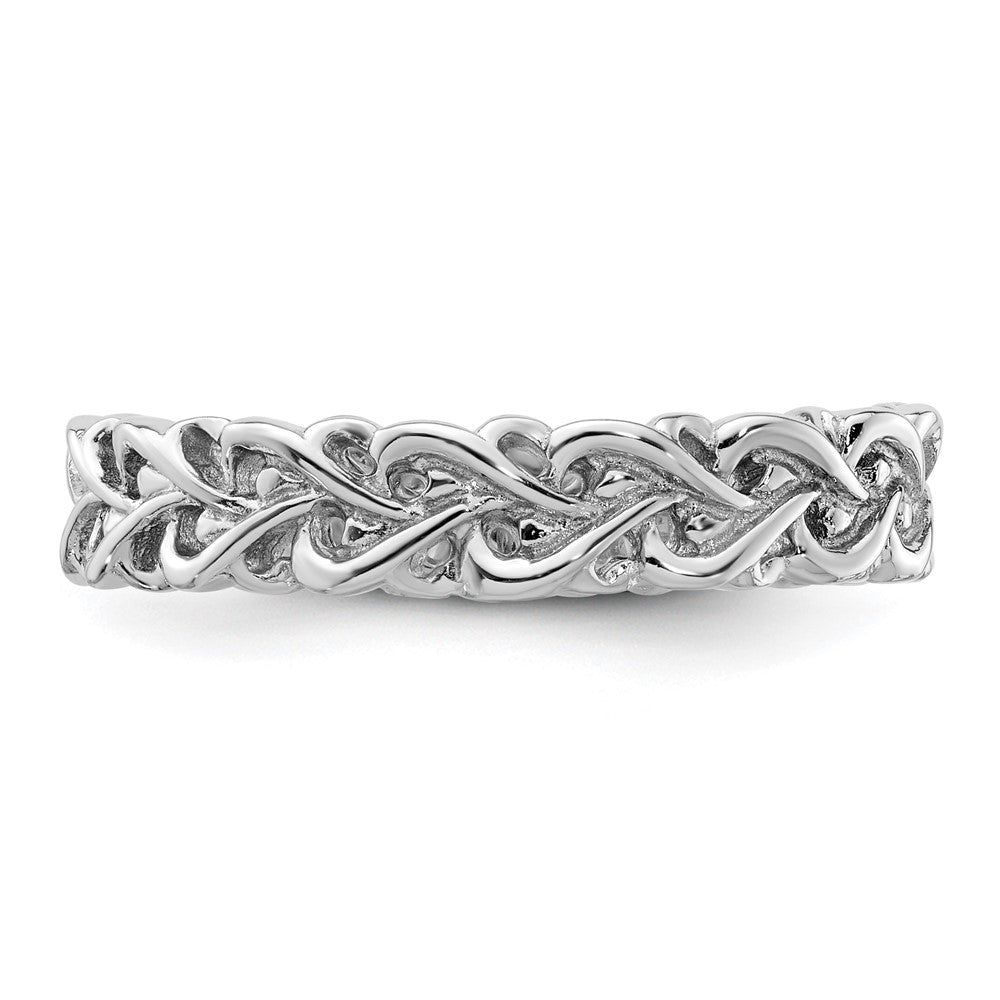 Buy Stylish Polished Intertwined Heart Ring in Sterling Silver - 14K Luxury