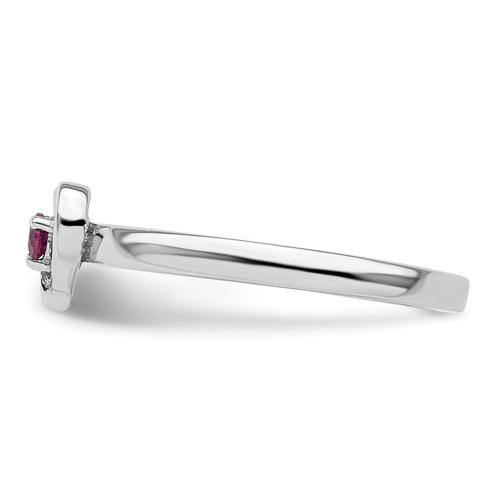 Shop High-Quality Sterling Silver Heart Ring with Rhodolite Garnet - Stylish Value-3