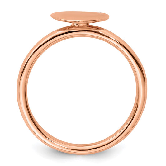 Buy Stylish Rose Gold-Plated Heart Diamond Ring - 14K Silver Stackable