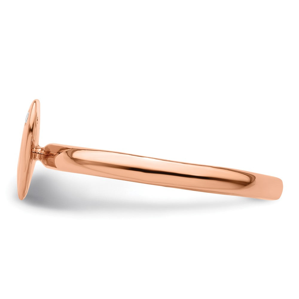 Designer Rose Gold-Plated Heart Diamond Ring - 14K Silver, Affordable Luxury