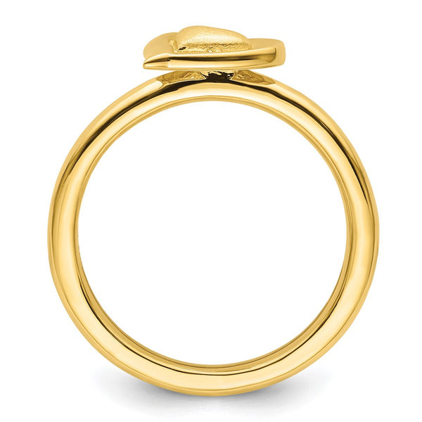 Gold-Plated Heart Ring in Sterling Silver - Stackable Expressions