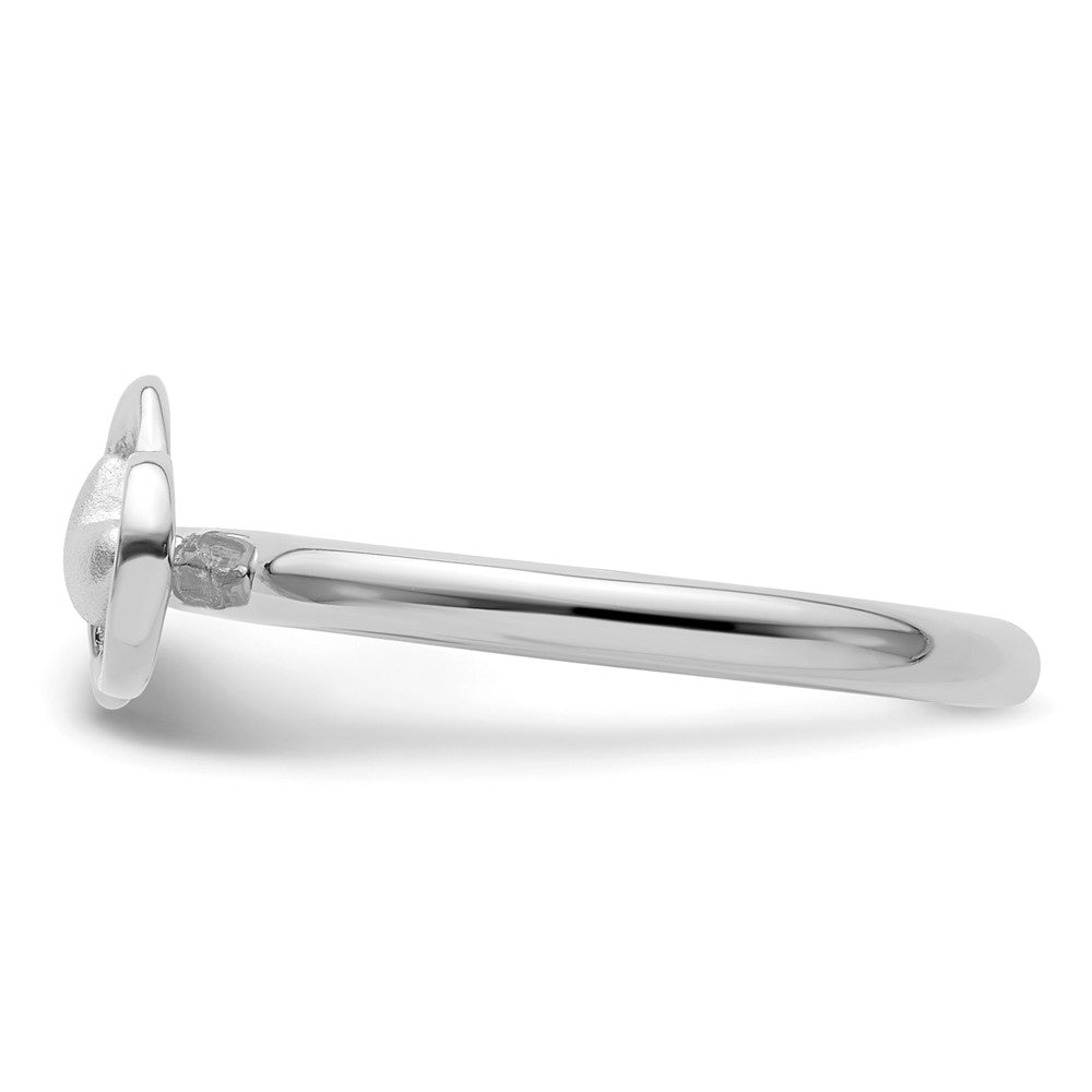 Shop Stylish Rhodium-Plated Sterling Silver Stackable Heart Ring - Affordable Elegance!