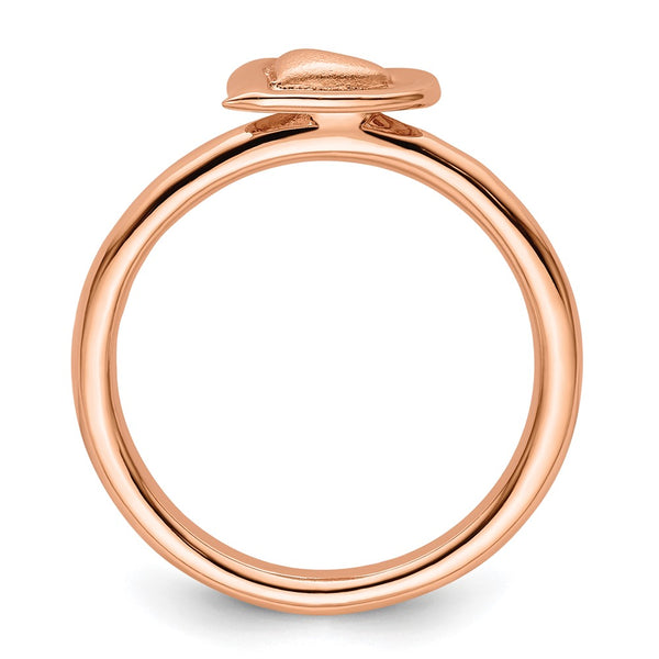 Pink-Plated Heart Ring in Sterling Silver - Stackable Expressions