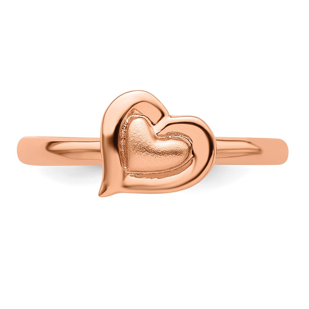 Shop Stylish Pink-Plated Heart Ring in Sterling Silver - 14K Gold Finish
