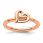 Exclusive Pink-Plated Heart Ring in Sterling Silver - Stylish Stackable Design-2