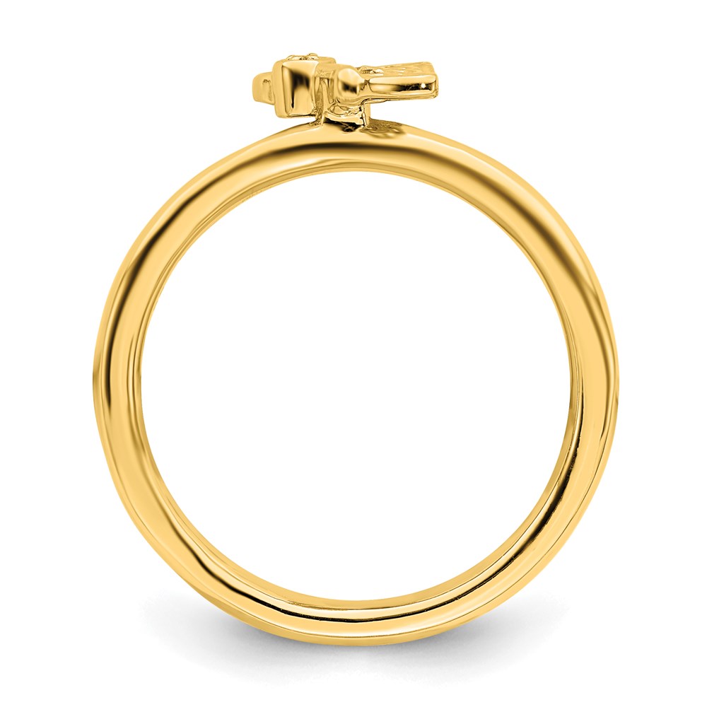 Shop Stylish Gold-Plated Butterfly Ring with Diamond - 14K, Stackable Design