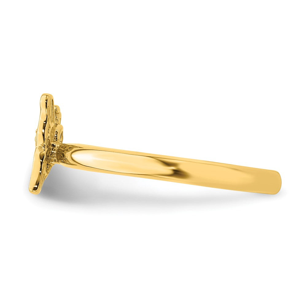 Shop Stylish Gold-Plated Butterfly Ring with Diamond - 14K, Stackable Design