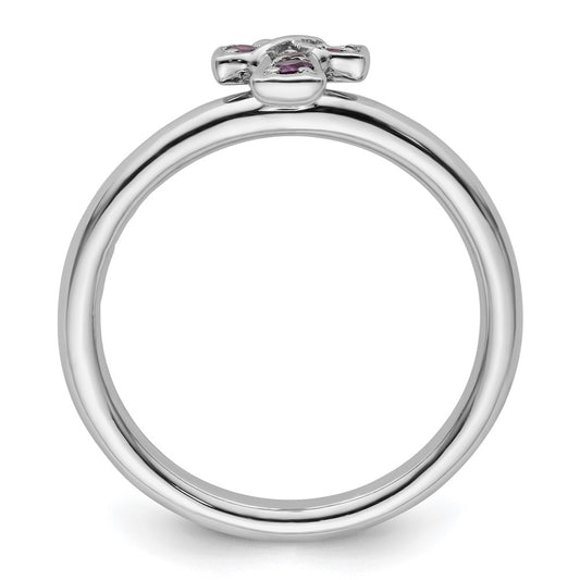 Buy Stylish Rhodium-Plated Sterling Silver Amethyst Cross Ring - 14K Gold Value
