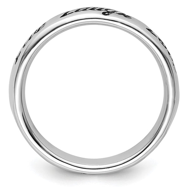 Sterling Silver Enamel Stackable Ring - Live Laugh Love