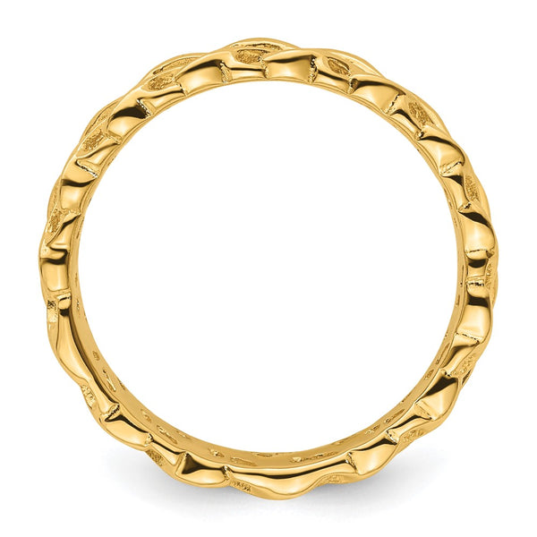 Gold-Plated Carved Band - Stackable Expressions